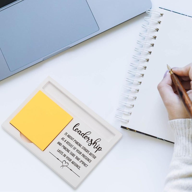 EFFJNSG Leadership Quote Sticky Note Holder for Desk, Appreciation Gift for Boss, Manager, Mentor, Principal, Inspirational Office Decor, Thank You Note Pad Organizer for Women Men EDP226 - Image 5